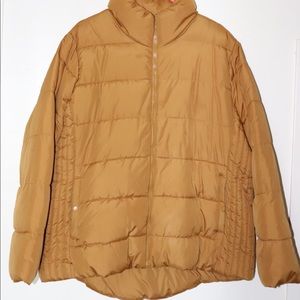 Plus size mustard yellow puffer Jacket.